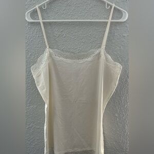 Ann Taylor Ivory Tank with Lace Trim - size Large- Women's
